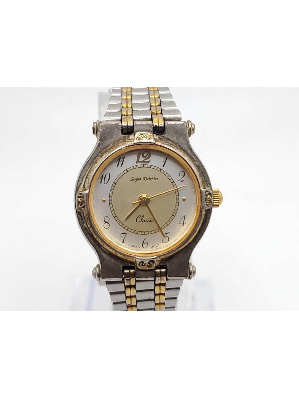 Sergio Valente Classic Quartz Watch Women New Battery Two Tone Adjustable 23mm